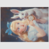 Decoupage Whimsical Blonde Blue Headband & Rabbit Seidenpapier (Vorderseite)