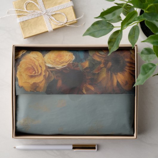 Decoupage Whimsical Blue Cracked Highland Cow Seidenpapier (Geschenk)