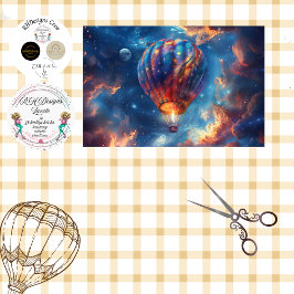 Decoupage Whimsical Blue Hot Air Ballonfahrt Seidenpapier