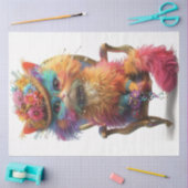 Decoupage Whimsical Bright farbige Katze Fiesta Seidenpapier (Basteln)