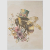 Decoupage Whimsical Bumblebee in Top Hat  Seidenpapier (Vorderseite)