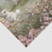 Decoupage Whimsical Carriage Rabbit Easter Scene Seidenpapier (Ausschnitt)