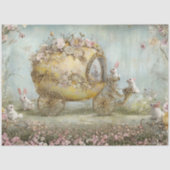 Decoupage Whimsical Carriage Rabbit Easter Scene Seidenpapier (Vorderseite)