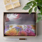 Decoupage Whimsical Cat Blossom Whiskers Seidenpapier (Geschenk)