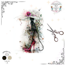 Decoupage Whimsical Cat Parasol Catwalk Companions Seidenpapier