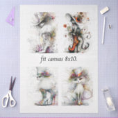 Decoupage Whimsical Cats Fits 8 x 10 Canvas Seidenpapier (Basteln)