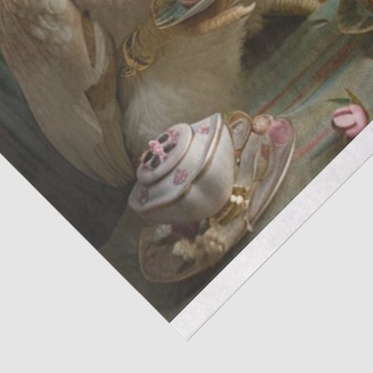 Decoupage Whimsical Chicken Chickadees Tee Party Seidenpapier (Ausschnitt)