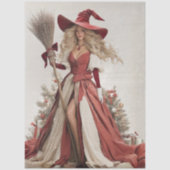 Decoupage Whimsical Christmas Witch  Seidenpapier (Vorderseite)