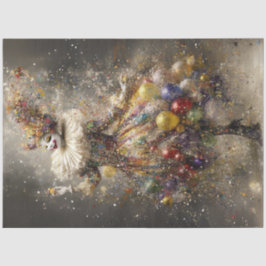 Decoupage Whimsical Circus Clown farbenfrohe Kostü Seidenpapier