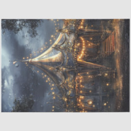 Decoupage Whimsical Circus Karussell Zelt Szene Seidenpapier