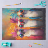 Decoupage Whimsical Cockatoos Bright Feathers Seidenpapier (Basteln)