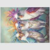 Decoupage Whimsical Cockatoos Lebhaft gefärbt Seidenpapier (Vorderseite)