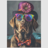 Decoupage Whimsical Colorful Lab Top Hat Print Seidenpapier (Vorderseite)