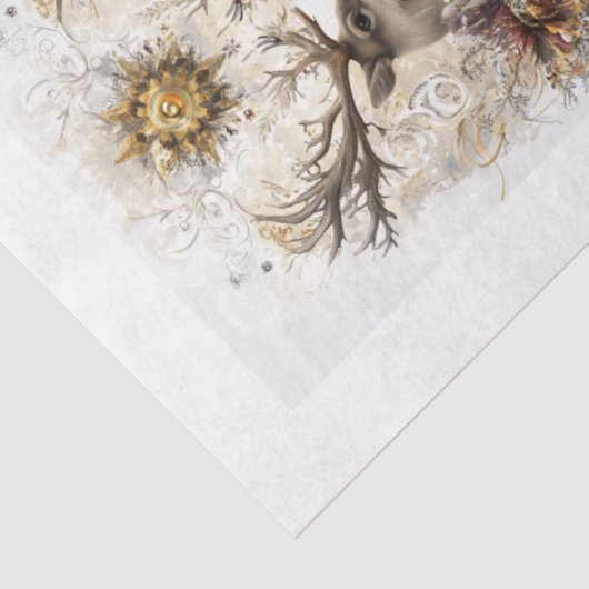 Decoupage Whimsical Deer Floral Wildlife Scrapbook Seidenpapier (Ausschnitt)