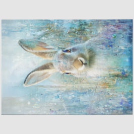 Decoupage Whimsical Digital Rabbit Portrait Seidenpapier