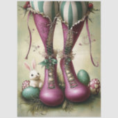 Decoupage Whimsical Easter Striped Bunny Boots Seidenpapier (Vorderseite)