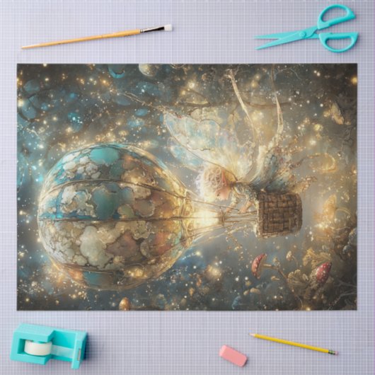 Decoupage Whimsical Fairy verzauberter Wald Ballon Seidenpapier (Basteln)