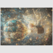 Decoupage Whimsical Fairy verzauberter Wald Ballon Seidenpapier (Vorderseite)