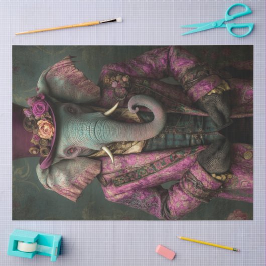 Decoupage Whimsical Fantasy Elephant Steampunk Seidenpapier (Basteln)