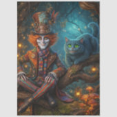 Decoupage Whimsical Fantasy Forest Trickster & Kat Seidenpapier (Vorderseite)