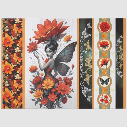 Decoupage Whimsical Flower Fairy Seidenpapier (Vorderseite)