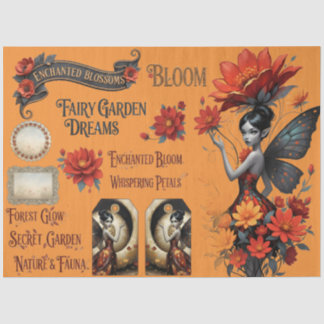 Decoupage Whimsical Flower Fairy Seidenpapier