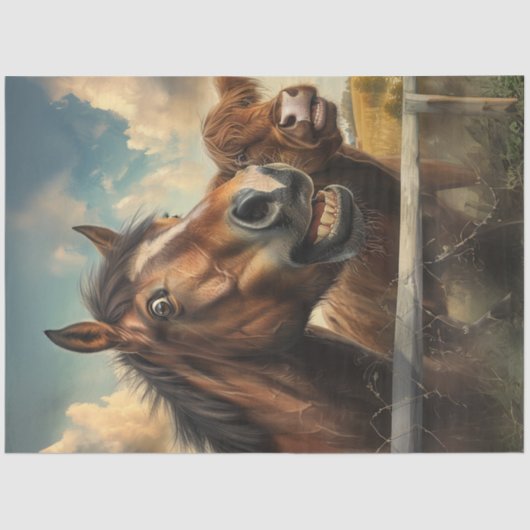 Decoupage Whimsical Foto Funny Face Horst Seidenpapier (Vorderseite)