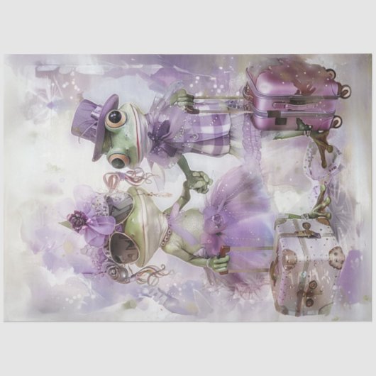 Decoupage Whimsical Frog Couple Reisen Seidenpapier (Vorderseite)