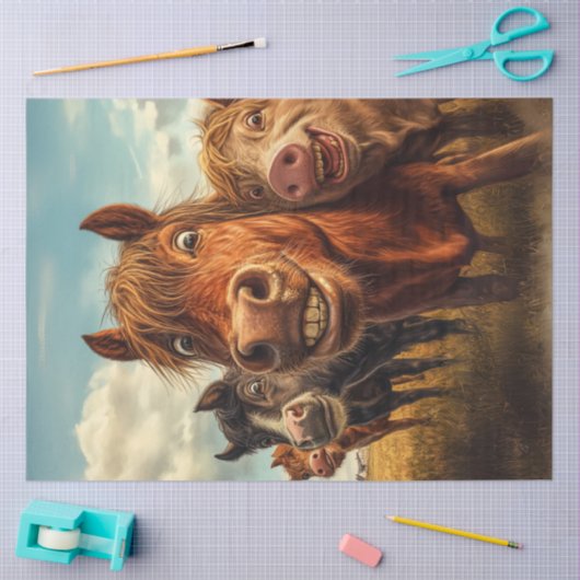 Decoupage Whimsical Funny Animal Pose Seidenpapier (Basteln)