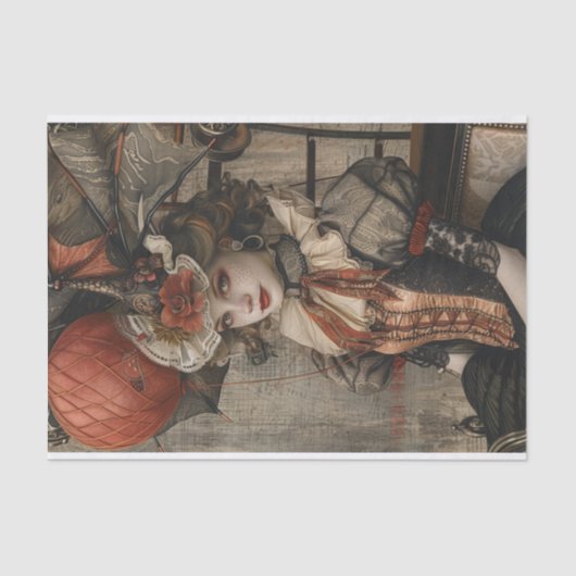 Decoupage Whimsical Gadget Galore Steampunk Girl Seidenpapier (Vorderseite)