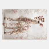 Decoupage Whimsical Giraffe Pink Scrapbooking Geschenkpapier Set (Vorderseite 3)