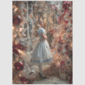 Decoupage Whimsical Girl in Christmas Wonderland Seidenpapier (Vorderseite)