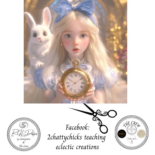 Decoupage Whimsical Girl & Rabbit on Adventures Seidenpapier