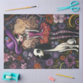 Decoupage Whimsical Gothic Girl Standard Poodle Seidenpapier (Basteln)