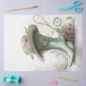 Decoupage Whimsical High Heel Boot Vintag Hat Seidenpapier (Basteln)