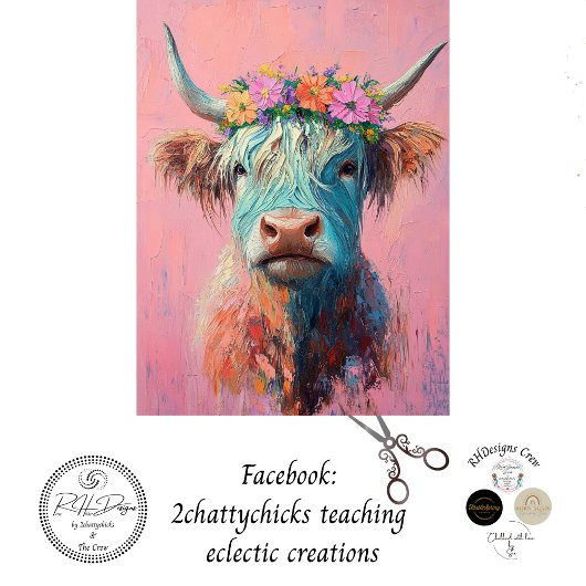 Decoupage Whimsical Highland Bessie Seidenpapier