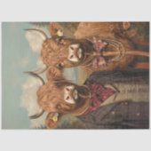 Decoupage Whimsical Highland Cow Couple Seidenpapier (Vorderseite)