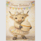 Decoupage Whimsical Highland Cupcake Birthday Seidenpapier (Vorderseite)