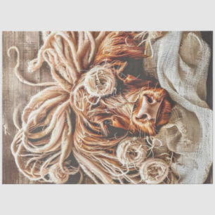 Decoupage Whimsical Highland Kuh Dreadlocks Strahl Seidenpapier