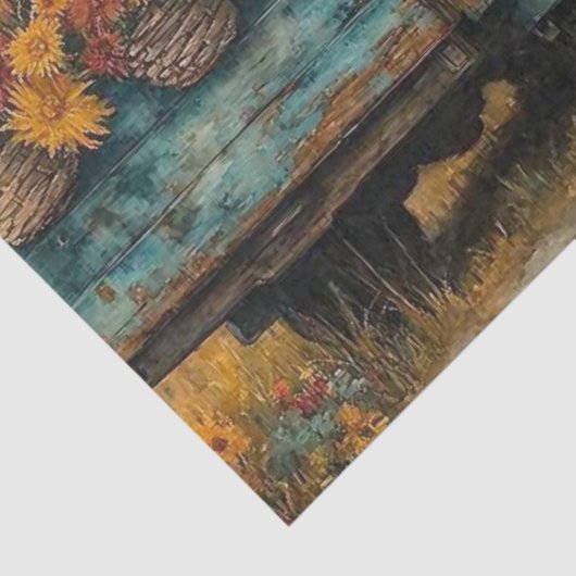 Decoupage Whimsical Highland Longhorn & Blume Seidenpapier (Detail)