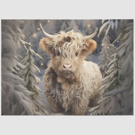 Decoupage Whimsical Highland Winter Wonderland Seidenpapier (Vorderseite)