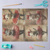 Decoupage Whimsical Hippos in Tutu gekleidet Seidenpapier (Basteln)