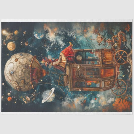 Decoupage Whimsical Hot Air Ballonfahrten Seidenpapier (Vorderseite)