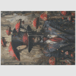 Decoupage Whimsical Image Man Anzug Mushrooms Seidenpapier