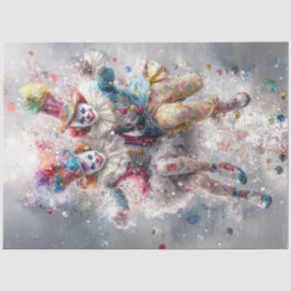 Decoupage Whimsical Jester Circus Clowns Seidenpapier