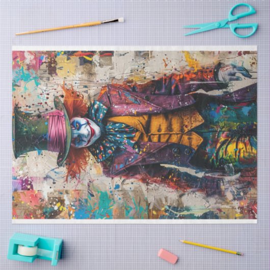 Decoupage Whimsical Jester Digital Art Seidenpapier (Basteln)