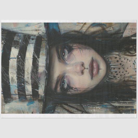 Decoupage Whimsical Jester Girl Harlequin Star Seidenpapier (Vorderseite)