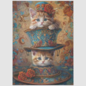 Decoupage Whimsical Kittens Herbstfest Seidenpapier (Vorderseite)