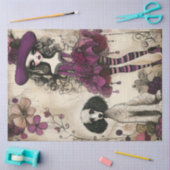 Decoupage Whimsical Kleine Lila Girl & Poodle Seidenpapier (Basteln)