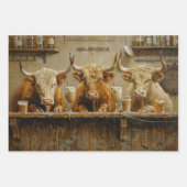 Decoupage Whimsical Kühe Saloon Bar Milk Shakes Geschenkpapier Set (Vorderseite 3)